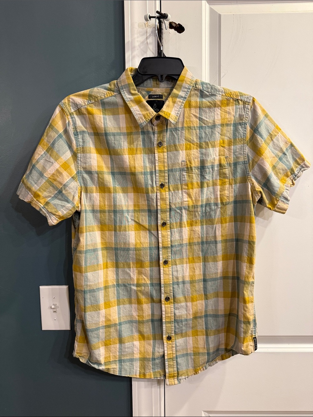 Prana Short Sleeve Plaid Button Down